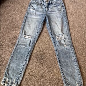 BKE Light Blue Distressed Skinny Jeans